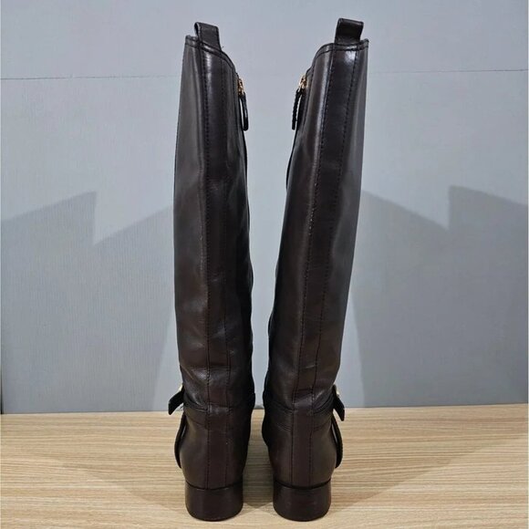 Tory Burch Bristol Knee High Boot Women 5.5 Brown Leather Riding Equestrian Fall - Picture 8 of 15